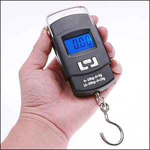 FIXER Electronic Portable Fishing Hook Type Digital LED Screen Luggage Weighing Scale, 50 kg Digital Weighing Scale (Black