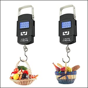 FIXER Electronic Portable Fishing Hook Type Digital LED Screen Luggage Weighing Scale, 50 kg Digital Weighing Scale (Black - Image 2