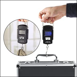 FIXER Electronic Portable Fishing Hook Type Digital LED Screen Luggage Weighing Scale, 50 kg Digital Weighing Scale (Black - Image 3