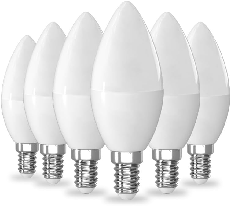 LED Candelabra Light Bulbs, White 6500K, E14 Base, 7W Candle Light Bulbs, Non-Dimmable, 220V, 10 Pack - Image 2
