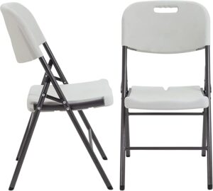 Fixer Folding Plastic Chair – Heavy-Duty, Stackable with Molded Seat & Back