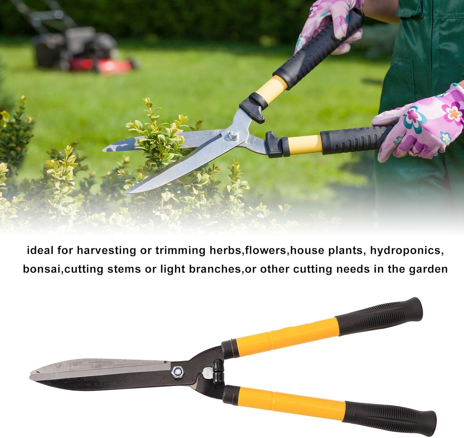 FIXER Garden Hedge Shears 56cm Gardening Tools, Hedge Shears Shock Absorbing Bumper Aluminum Handles for Manual Hedge Clippers with Comfort Cushioned Grips. Garden Scissor 56cm - Image 9