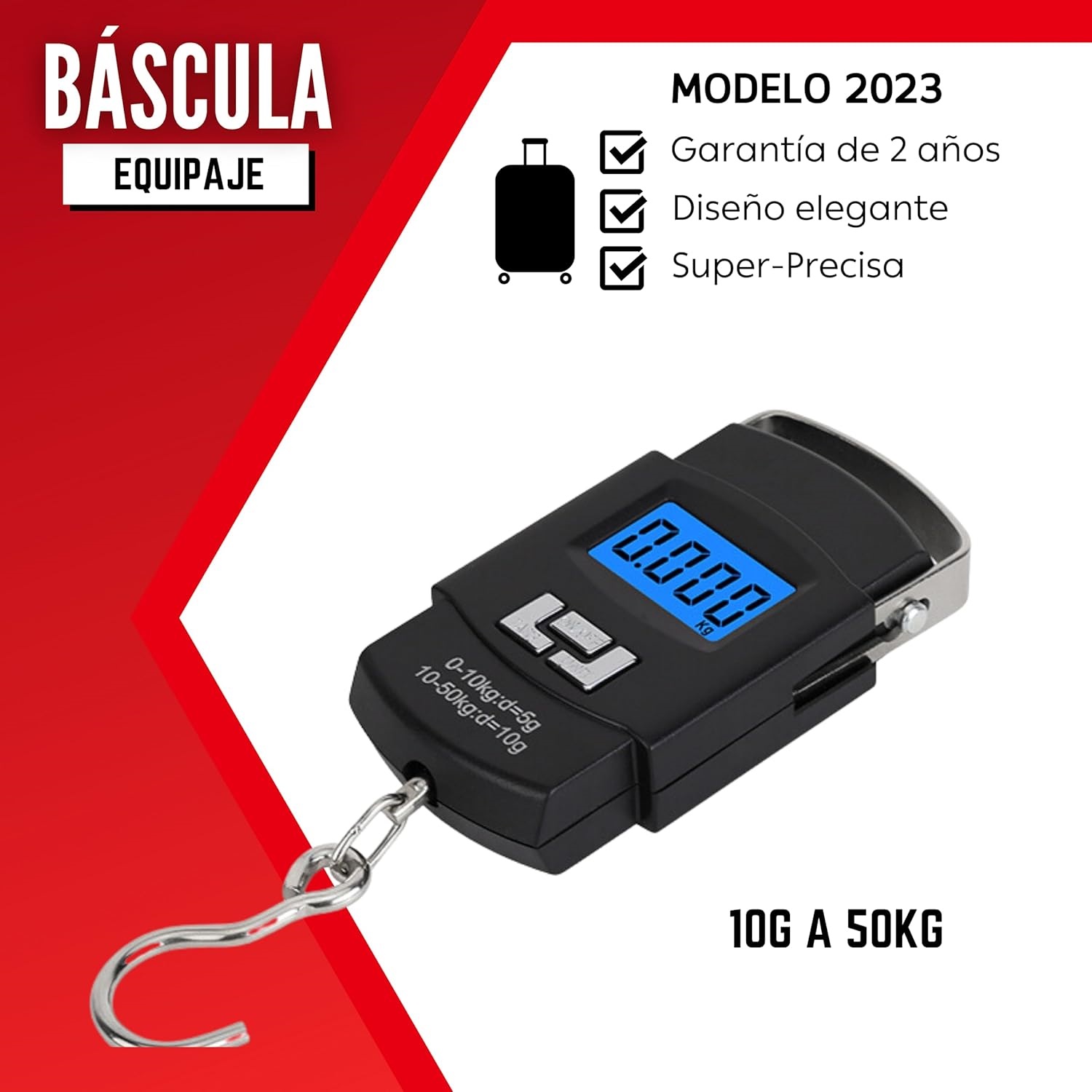 FIXER Electronic Portable Fishing Hook Type Digital LED Screen Luggage Weighing Scale, 50 kg Digital Weighing Scale (Black - Image 8