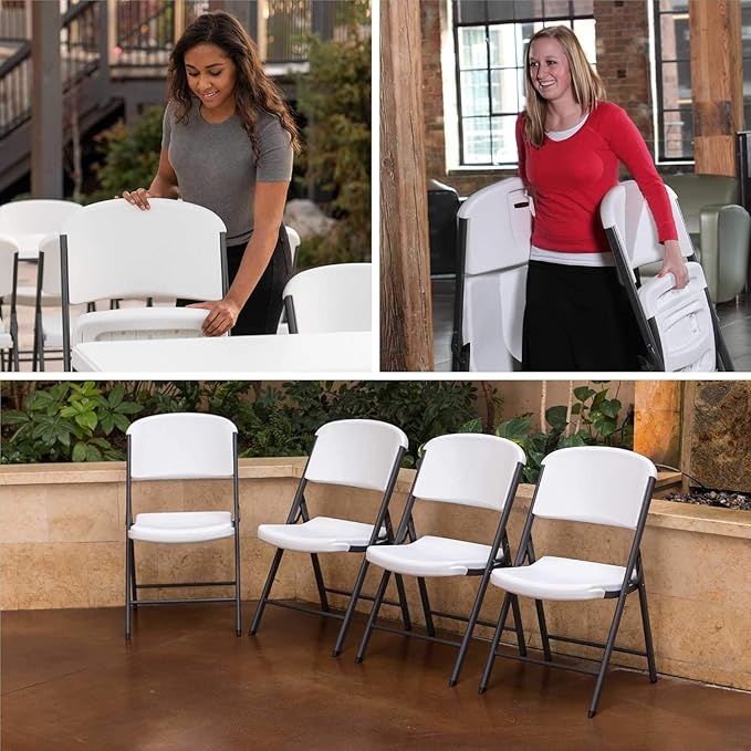Fixer Folding Plastic Chair – Heavy-Duty, Stackable with Molded Seat & Back - Image 4