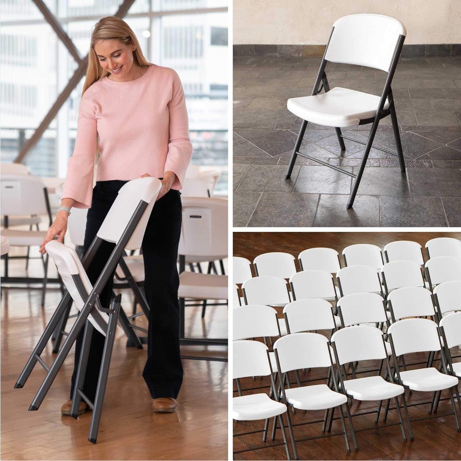 Fixer Folding Plastic Chair – Heavy-Duty, Stackable with Molded Seat & Back - Image 7