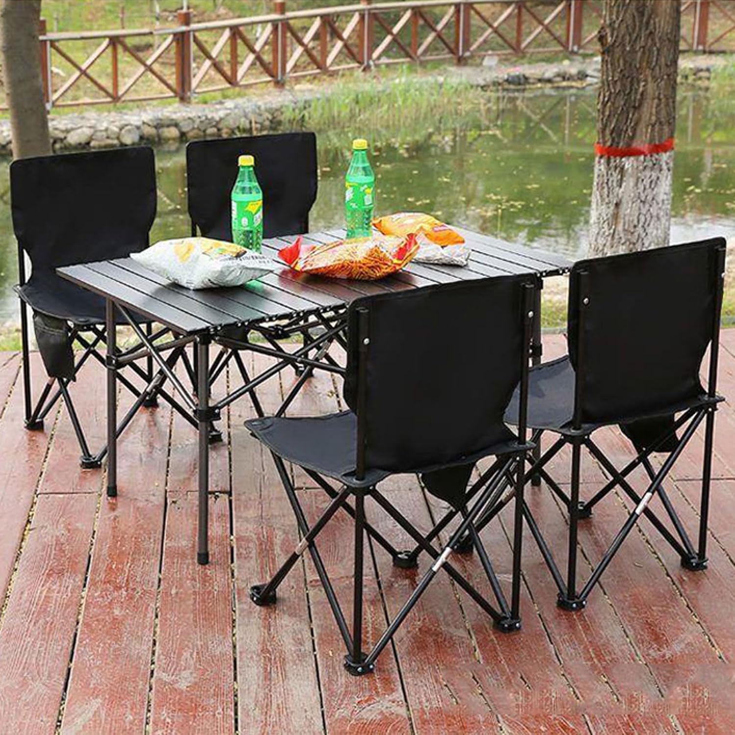 Portable Folding Camping Table and Chairs Set for 4 People – Aluminum Alloy Picnic Table with Storage Bag, Outdoor BBQ, Garden, Beach & Travel Use - Image 7