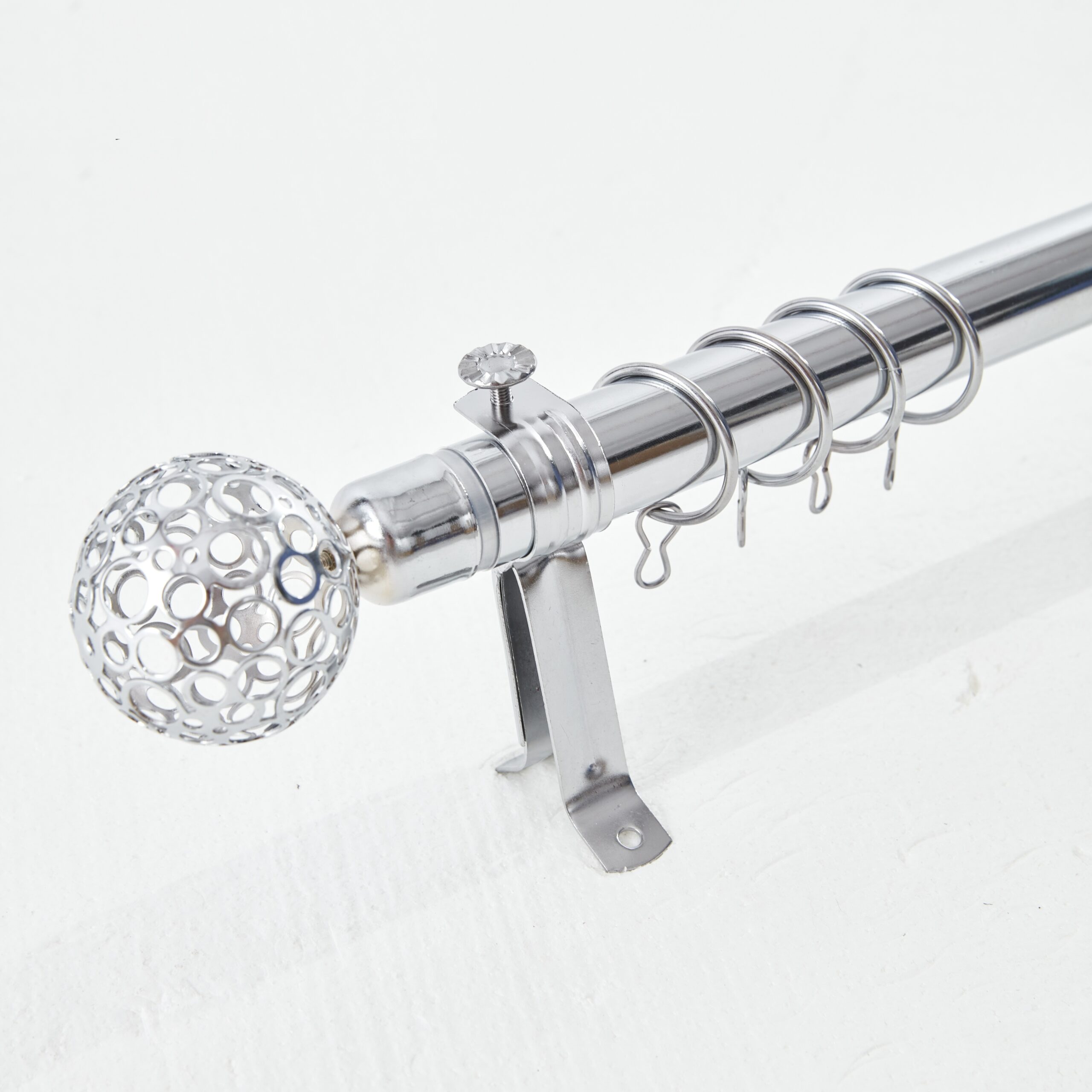 Fixer Adjustable Curtain Rods– 1.5m to 3m Extendable Metal Rod with Decorative Cage Finials & Curtain Rings – Elegant Window Treatment Hardware - 4 Colors - Image 3