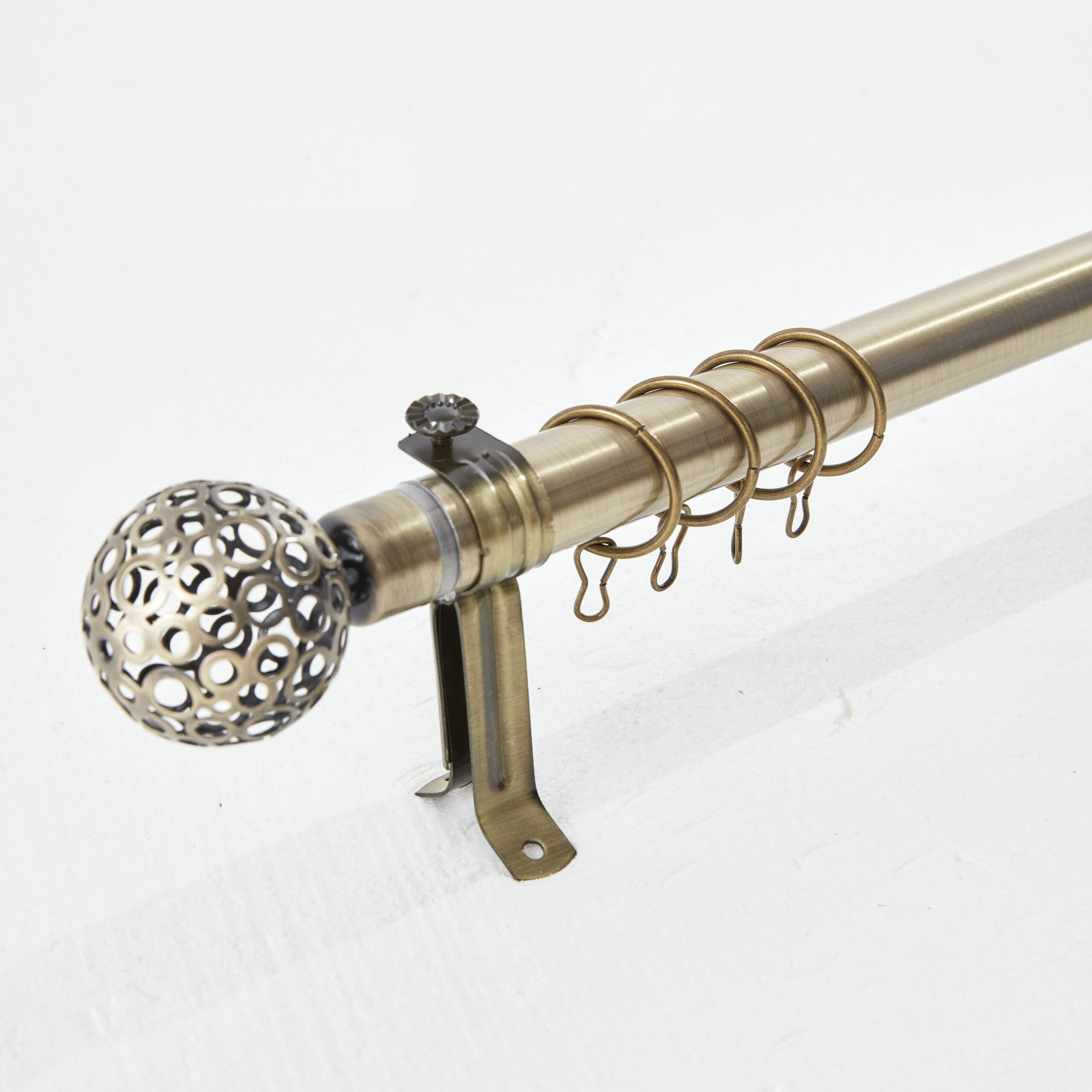 Fixer Adjustable Curtain Rods– 1.5m to 3m Extendable Metal Rod with Decorative Cage Finials & Curtain Rings – Elegant Window Treatment Hardware - 4 Colors - Image 2