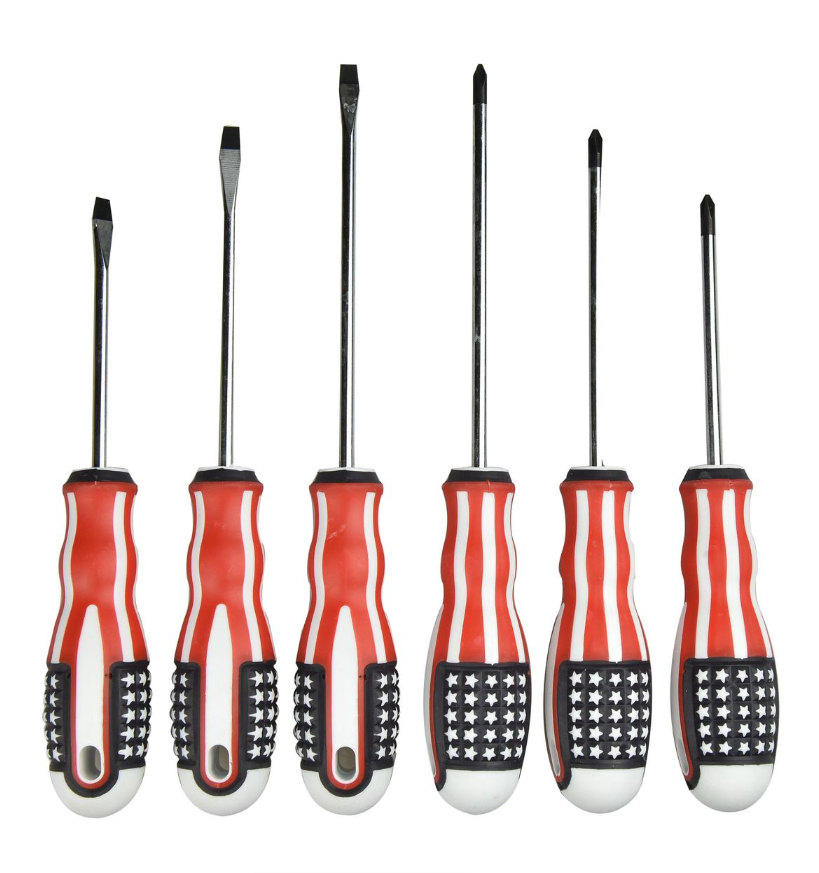 6-Piece Screwdriver Set – High-Carbon Steel Phillips & Flat Head with Anti-Slip Handle